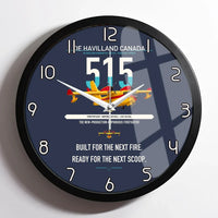 Thumbnail for De Havilland Canadair 515 design on navy blue framed wall clock