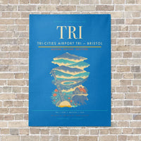 Thumbnail for Tri-Cities Airport TRI — Bristol vertical canvas print - no frame - turquoise background
