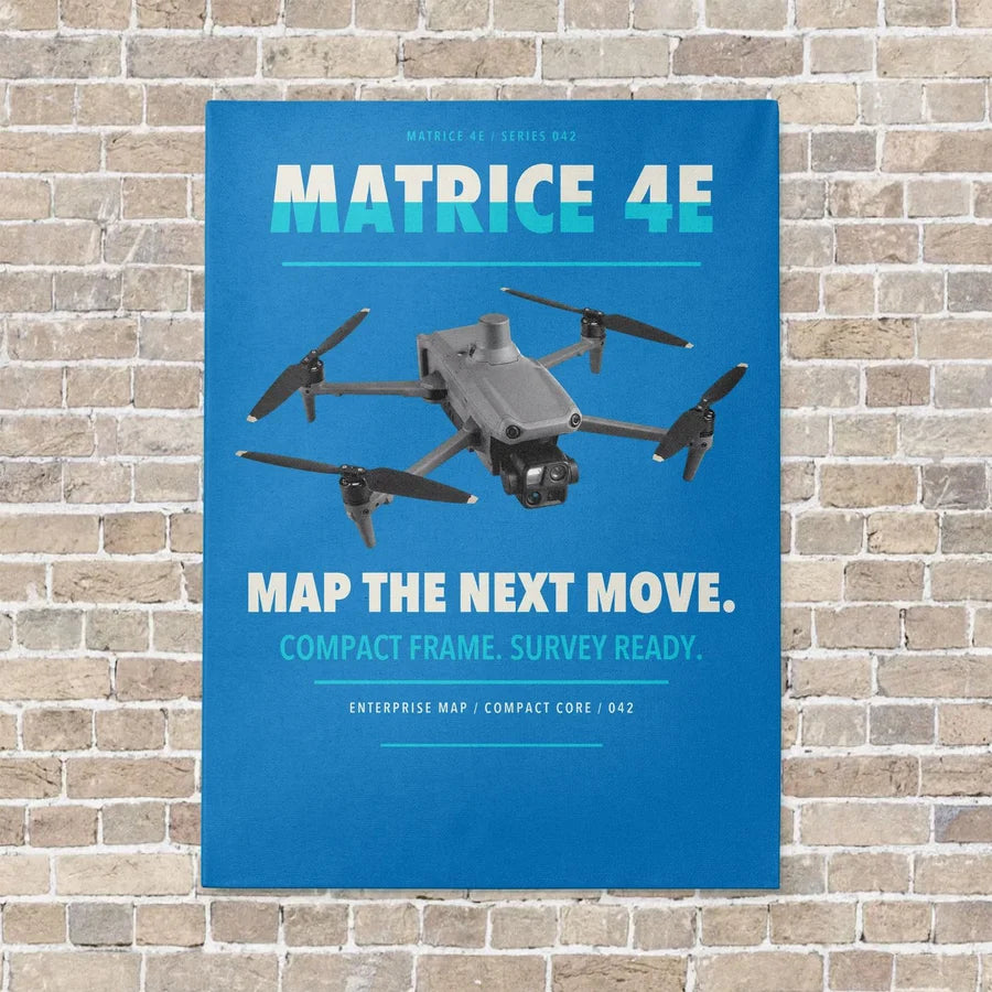 DJI Matrice 4E vertical canvas print - no frame - turquoise background