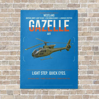 Thumbnail for Westland Gazelle AH1 vertical canvas print - no frame - turquoise background