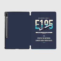 Thumbnail for Embraer E195 design on navy blue samsung tablet tablet case