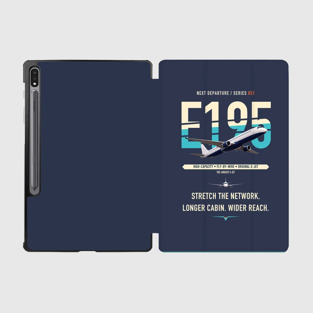 Embraer E195 design on navy blue samsung tablet tablet case