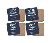 Thumbnail for Cirrus SR20 design on navy blue 4 pieces set coaster