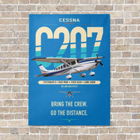 Thumbnail for Cessna T207A Stationair 8 vertical canvas print - no frame - turquoise background