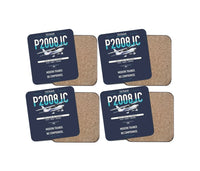 Thumbnail for Tecnam P2008JC NG design on navy blue 4 pieces set coaster