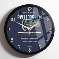 Thumbnail for PW1100G-JM design on navy blue framed wall clock