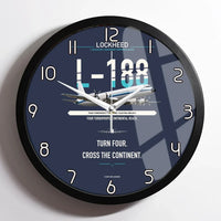 Thumbnail for Lockheed L-188 Electra design on navy blue framed wall clock