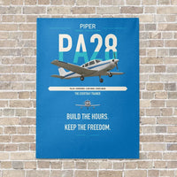 Thumbnail for Piper PA-28 Cherokee vertical canvas print - no frame - turquoise background