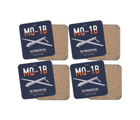 Thumbnail for MQ-1B Predator design on navy blue 4 pieces set coaster