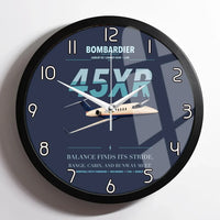 Thumbnail for Bombardier Learjet 45XR design on navy blue framed wall clock