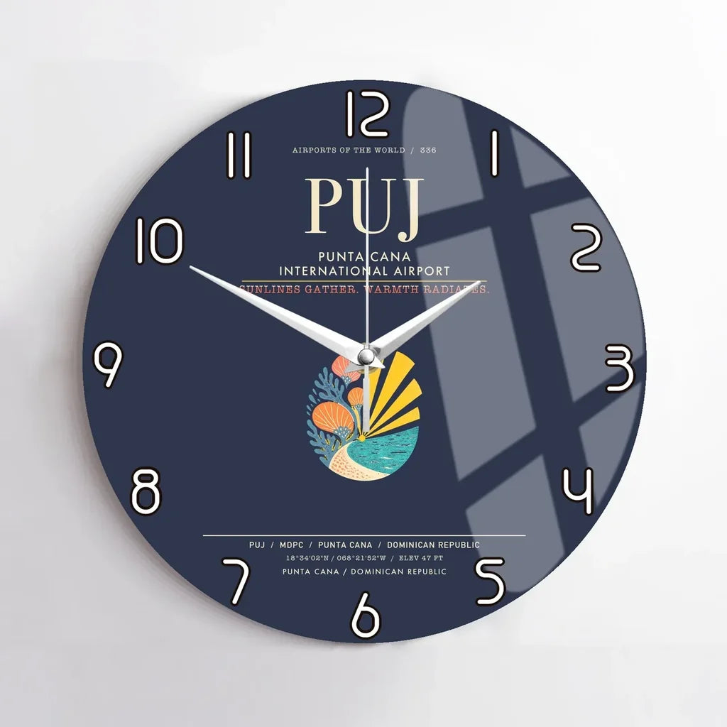 Punta Cana International Airport PUJ Wall-Clock No-Frame - Navy Blue