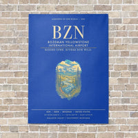 Thumbnail for Bozeman Yellowstone International Airport BZN - Canvas Framed - Blue