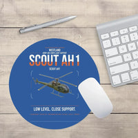 Thumbnail for Westland Scout AH1 design on blue round mouse pad