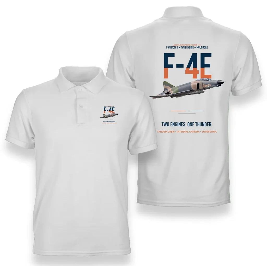 F-4E PHANTOM II design on white polo