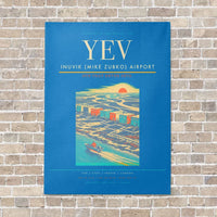 Thumbnail for Inuvik (Mike Zubko) Airport YEV vertical canvas print - no frame - turquoise background