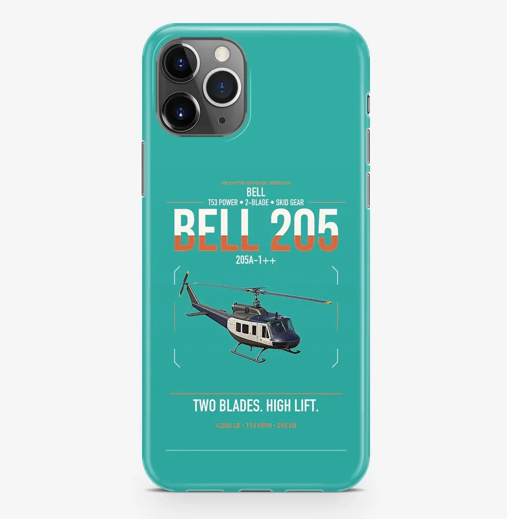 Bell 205A-1++ design on turquoise magsafe iphone case, for iPhone Pro Max