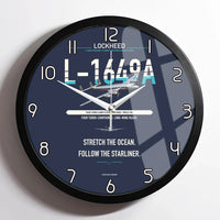 Thumbnail for Lockheed L-1649A Starliner design on navy blue framed wall clock