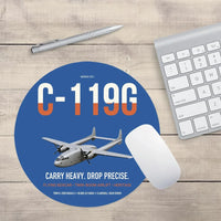Thumbnail for C-119G Flying Boxcar design on blue round mouse pad