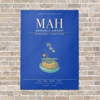 Thumbnail for Menorca Airport MAH - Canvas Framed - Blue