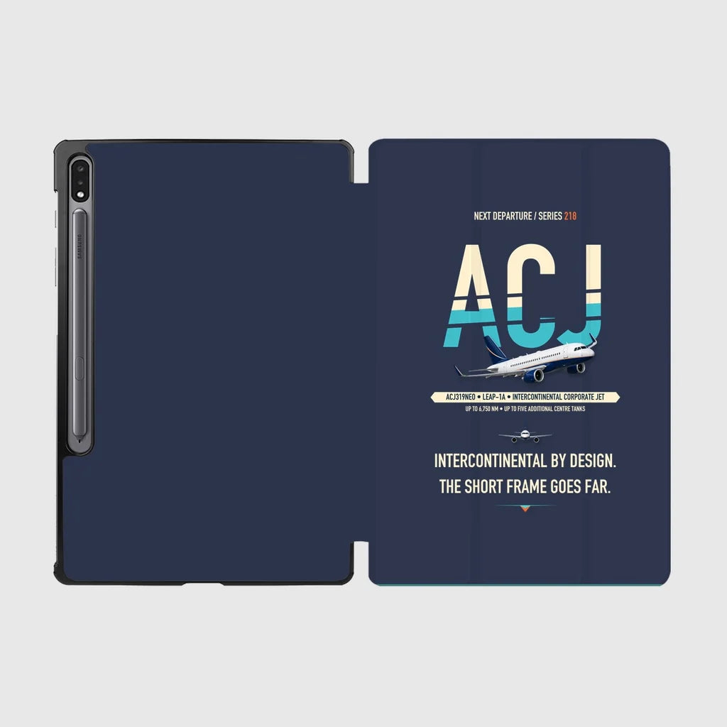 Airbus ACJ319neo design on navy blue samsung tablet tablet case