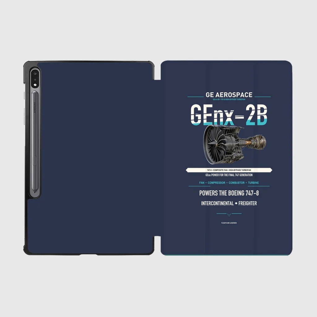 GEnx-2B design on navy blue samsung tablet tablet case