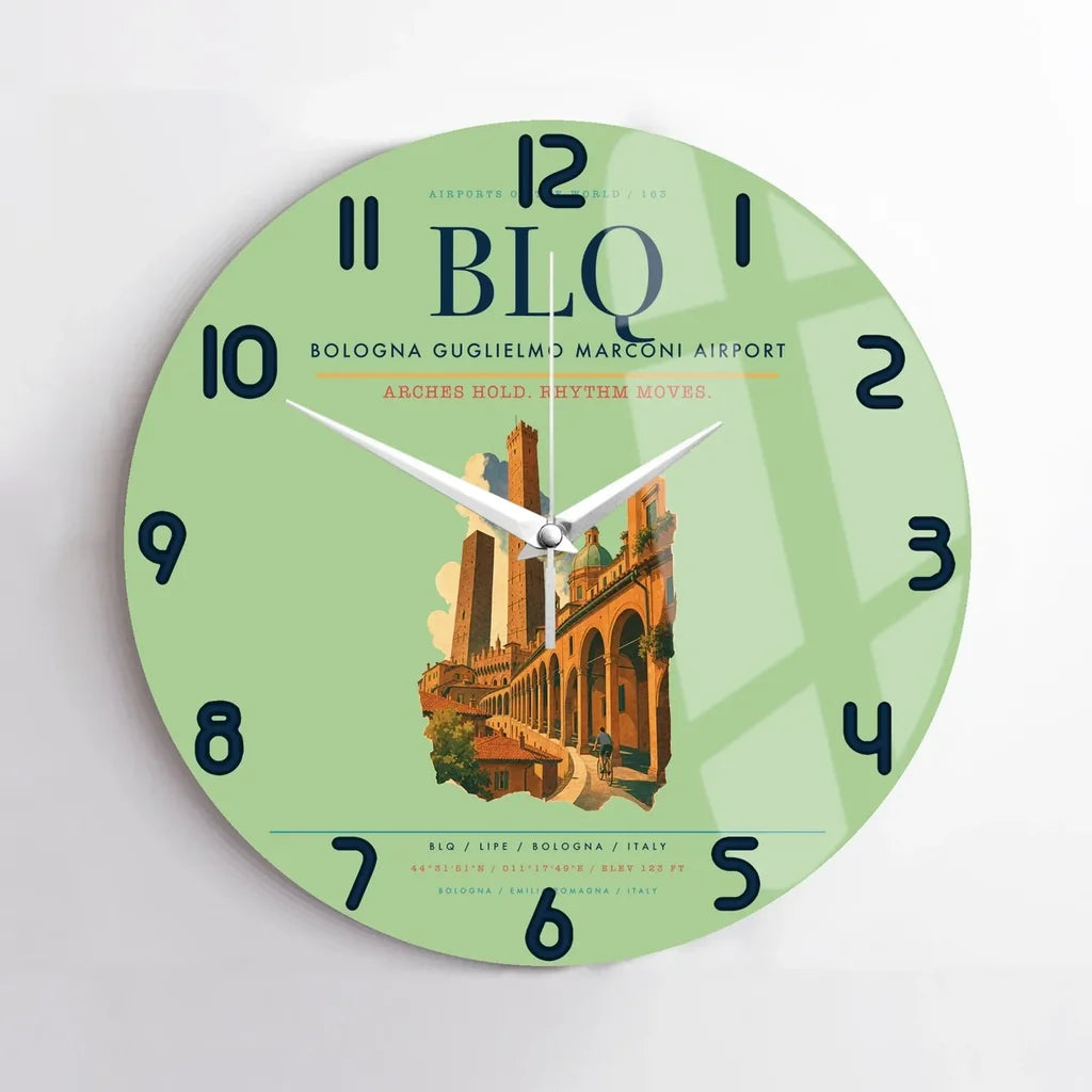 Bologna Guglielmo Marconi Airport BLQ Wall-Clock No-Frame - Light Green