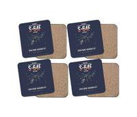 Thumbnail for Erickson S-64F Air Crane design on navy blue 4 pieces set coaster