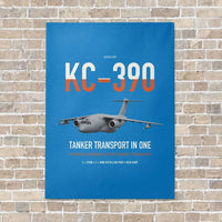 Thumbnail for Embraer KC-390 Millennium vertical canvas print - no frame - turquoise background