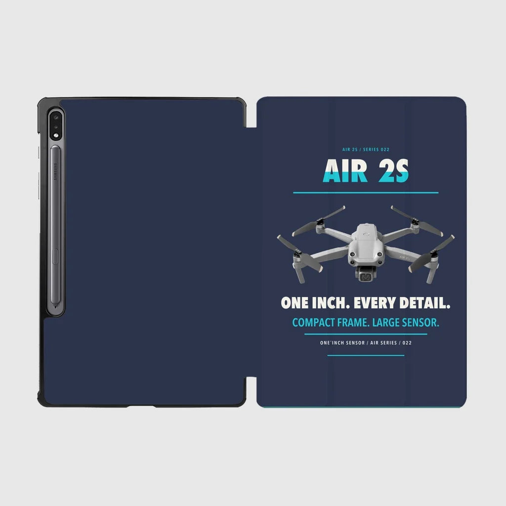 DJI Air 2S design on navy blue samsung tablet tablet case