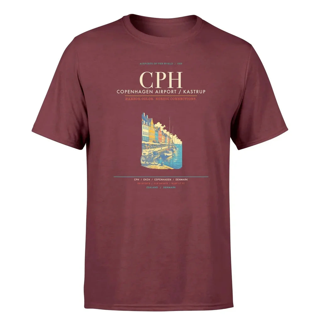 Copenhagen Airport (CPH) Premium T-Shirt Dark Red