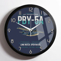 Thumbnail for PBY-5A Catalina design on navy blue framed wall clock