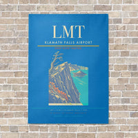 Thumbnail for Klamath Falls Airport LMT vertical canvas print - no frame - turquoise background