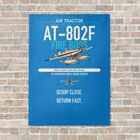 Thumbnail for Air Tractor AT-802F Fire Boss vertical canvas print - no frame - turquoise background