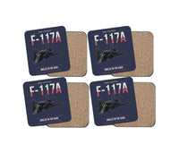 Thumbnail for F-117A Nighthawk design on navy blue 4 pieces set coaster