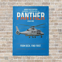 Thumbnail for Airbus Helicopters AS565 MBe Panther vertical canvas print - no frame - turquoise background