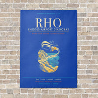 Thumbnail for Rhodes Airport Diagoras RHO - Canvas Framed - Blue