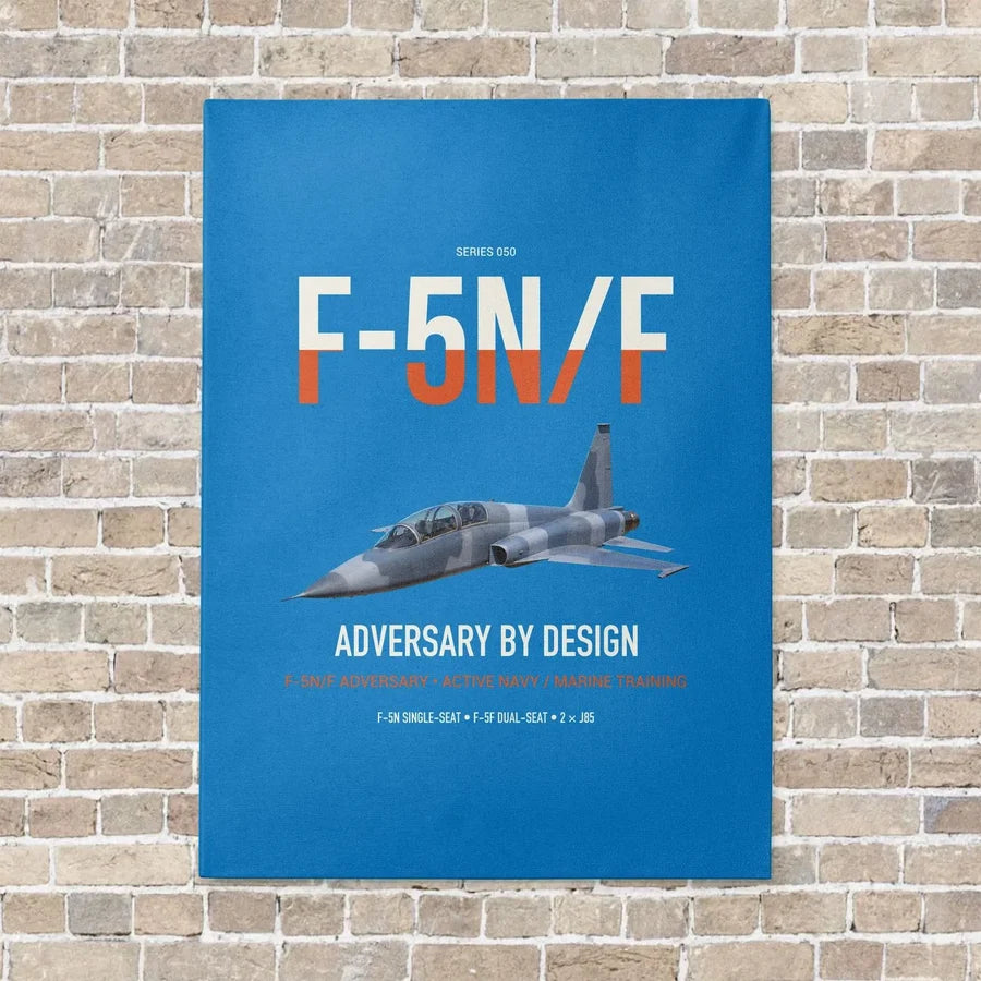 F-5N F Adversary vertical canvas print - no frame - turquoise background