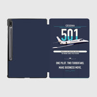 Thumbnail for Cessna 501 Citation I SP design on navy blue samsung tablet tablet case