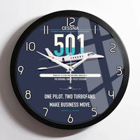Thumbnail for Cessna 501 Citation I SP design on navy blue framed wall clock