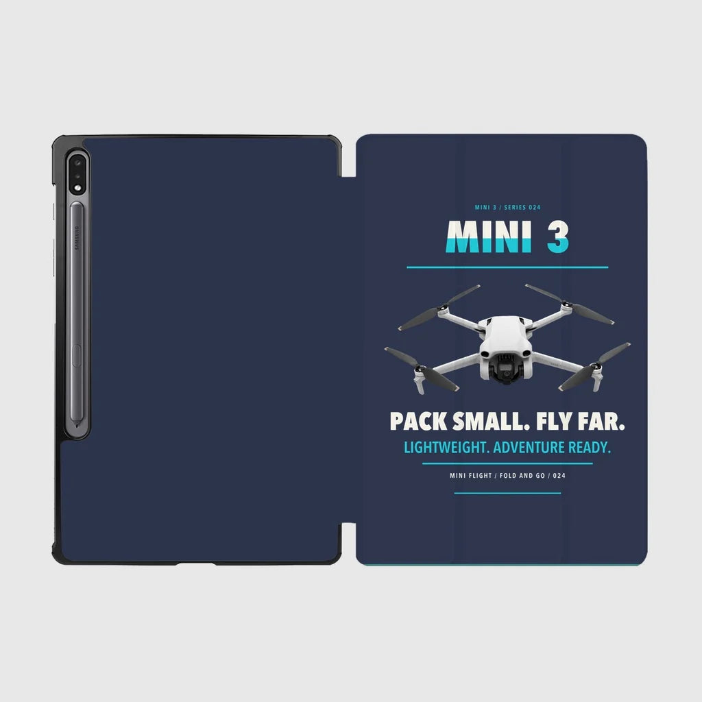 DJI Mini 3 design on navy blue samsung tablet tablet case