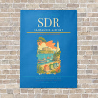 Thumbnail for Santander Airport SDR vertical canvas print - no frame - turquoise background