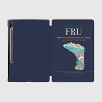 Thumbnail for Manas International Airport (FRU) design on navy blue samsung tablet tablet case