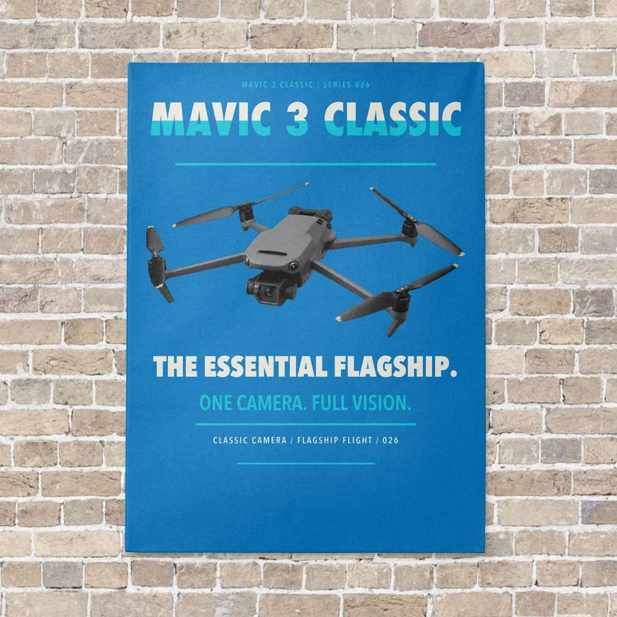 DJI Mavic 3 Classic vertical canvas print - no frame - turquoise background