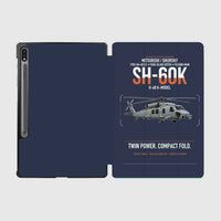 Thumbnail for Mitsubishi Sikorsky SH-60K design on navy blue samsung tablet tablet case