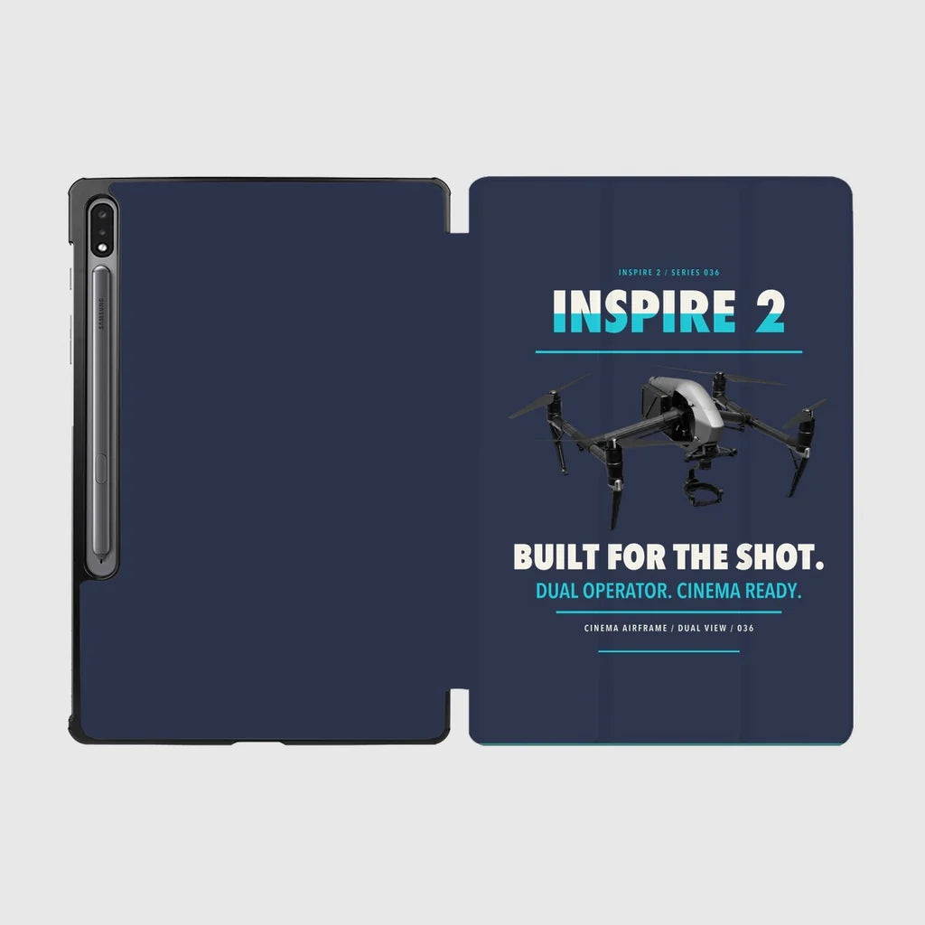 DJI Inspire 2 design on navy blue samsung tablet tablet case