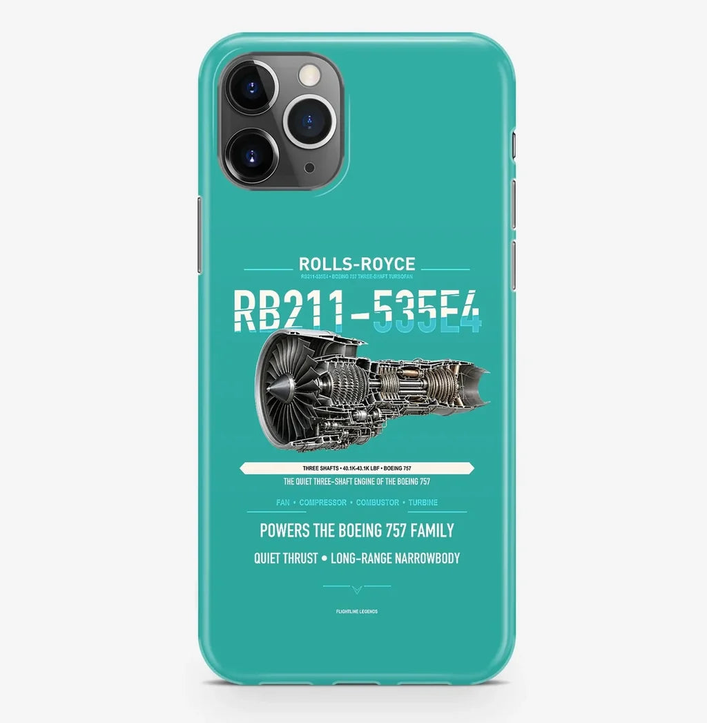 RB211-535E4 Case ProMax design on turquoise iphone case promax