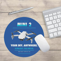 Thumbnail for DJI Mini 2 design on blue round mouse pad