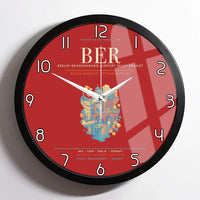 Thumbnail for Berlin Brandenburg Airport Willy Brandt BER Wall-Clock Framed - Red