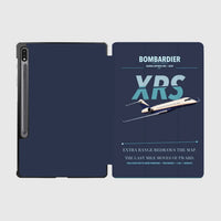 Thumbnail for Bombardier Global Express XRS design on navy blue samsung tablet tablet case