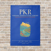 Thumbnail for Pokhara International Airport PKR - Canvas Framed - Blue